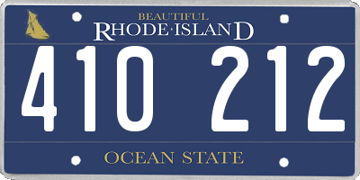 RI license plate 410212