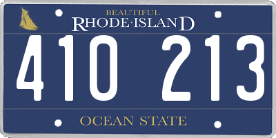 RI license plate 410213