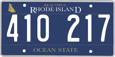RI license plate 410217