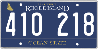 RI license plate 410218