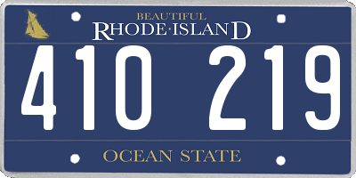 RI license plate 410219