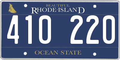 RI license plate 410220