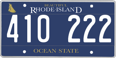 RI license plate 410222