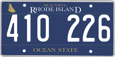 RI license plate 410226