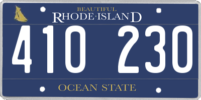 RI license plate 410230