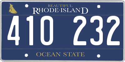 RI license plate 410232