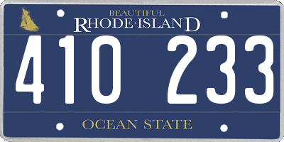 RI license plate 410233