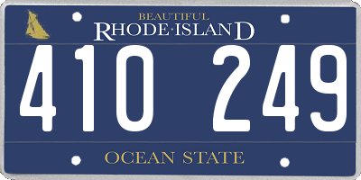 RI license plate 410249