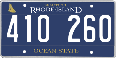 RI license plate 410260