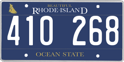 RI license plate 410268