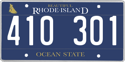 RI license plate 410301