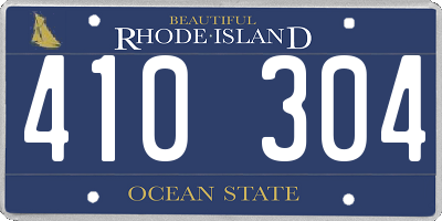 RI license plate 410304