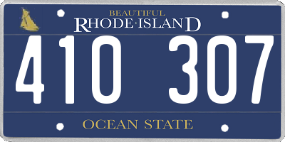 RI license plate 410307