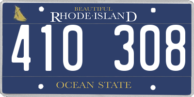 RI license plate 410308