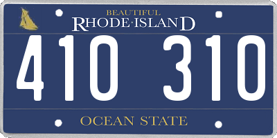 RI license plate 410310