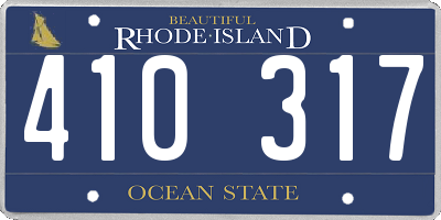 RI license plate 410317