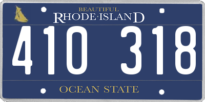 RI license plate 410318