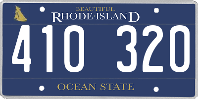 RI license plate 410320