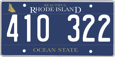 RI license plate 410322