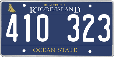RI license plate 410323
