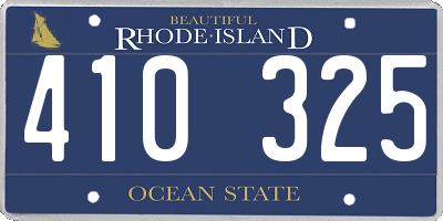 RI license plate 410325