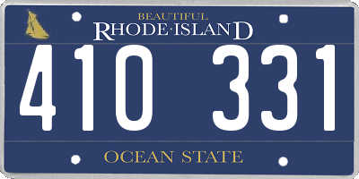 RI license plate 410331