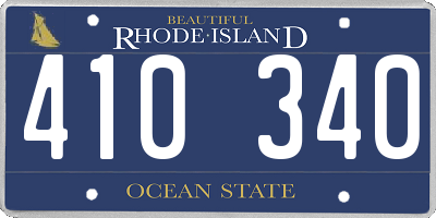 RI license plate 410340