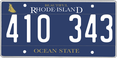 RI license plate 410343