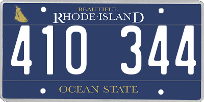 RI license plate 410344