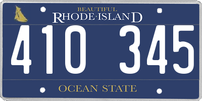 RI license plate 410345