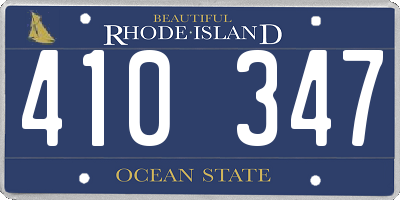 RI license plate 410347
