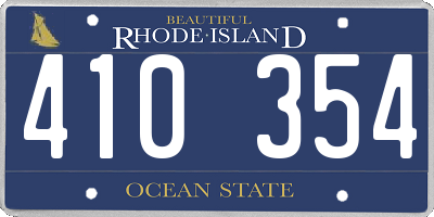 RI license plate 410354