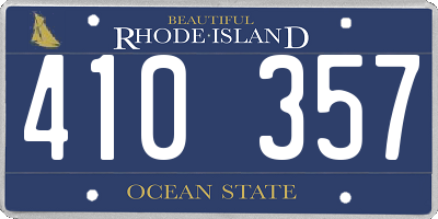 RI license plate 410357