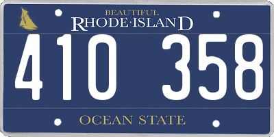RI license plate 410358