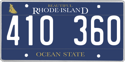RI license plate 410360