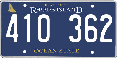 RI license plate 410362