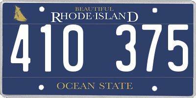 RI license plate 410375