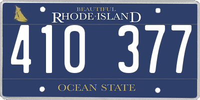 RI license plate 410377