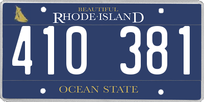RI license plate 410381