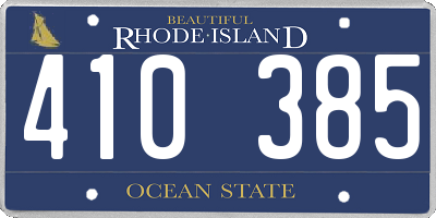 RI license plate 410385