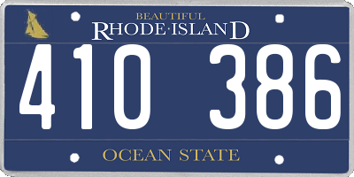 RI license plate 410386