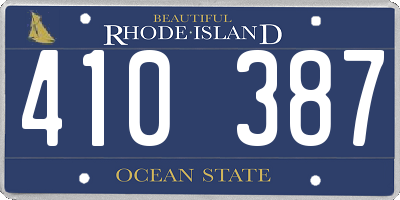 RI license plate 410387
