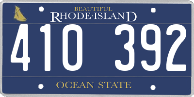 RI license plate 410392