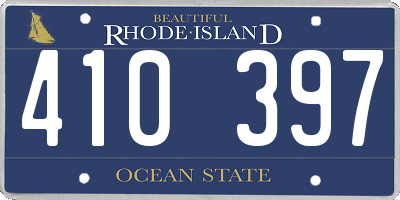 RI license plate 410397