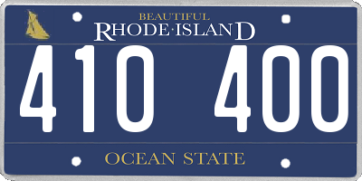 RI license plate 410400