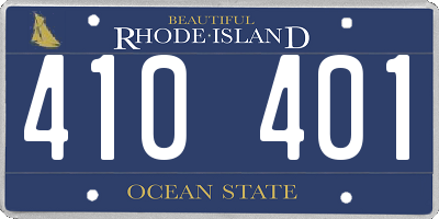 RI license plate 410401