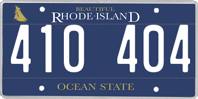 RI license plate 410404