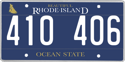 RI license plate 410406