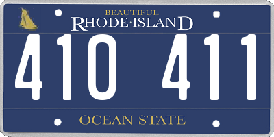 RI license plate 410411