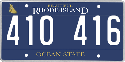 RI license plate 410416